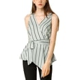 thumbnail image 1 of INSPIRE CHIC Hauts d'Été pour Femmes Sans Manches à Encolure en V Portefeuille à Taille Nouée, 1 of 6