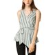thumbnail image 1 of Top peplum envolvente con dobladillo asimétrico en la cintura con cuello en V sin mangas para mujerGris XS, 1 of 6