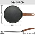 thumbnail image 2 of Poêle à Crêpes Antiadhésive pour Tortillas Crêpes, Poêle Dose Tawa pour Roti, Induction, Poêle Plate Ronde, Plaque de Cuisson (9,5 Po), 2 of 7