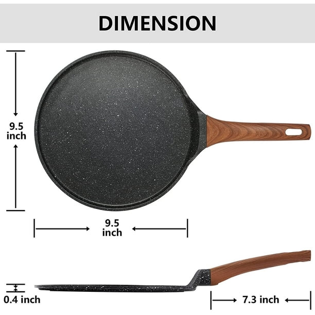 Crepe Pan Nonstick Dosa Pan, Tawa Pan for Roti Indian, Non-Stick Pancake  Griddle Compatible with Induction Cooktop, Comal for Tortillas, Griddle Pan  for Stove Top - 12.5 Inches 