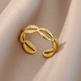 thumbnail image 1 of Anillos de apertura hueca Irregular para mujer, acero inoxidable, Color dorado, anillo geométrico, moda Simple, fiesta, regalo de joyería de Navidad, 1 of 4