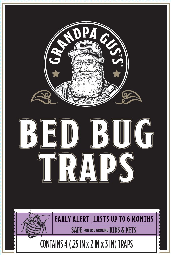 Grandpa Gus's Bed Bug Traps for Indoor, Sticky Traps for Home and Travel, Early Alert Before Infestation, Pack of 12