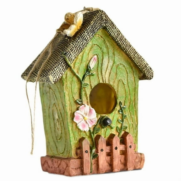 Hanging Birdhouse Bird House Garden Decoration Hummingbird Nest Suitable for Tree Hanging Courtyard Layout Craft A,1 * Birdhouse,Green