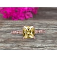 thumbnail image 4 of 1.75 Carat Champagne Diamond Moissanite Engagement Ring in 10k Rose Gold Art Deco 6mm Princess Cut, 4 of 6
