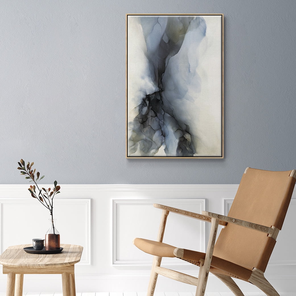 Low Tide Framed Premium Gallery Wrapped Canvas - Ready to Hang - 27 x 41 - Natural Wood Floating Frame