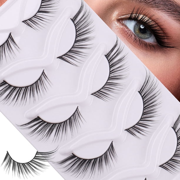 Xiao Hua 5 pares de pestañas postizas de visón tenues, suaves y voluminosas, de aspecto natural, HLY-47