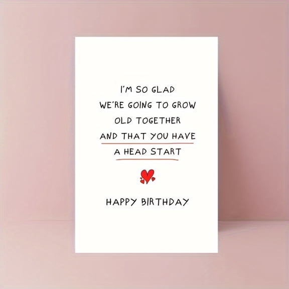 Funny Birthday Card – "Growing Old Together" – Unique Heart Design – Blank Inside, Envelope Included – Perfect Gift for Partners, Spouses or Friends