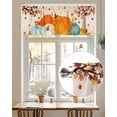thumbnail image 4 of Fall Thanksgiving Kitchen Valances for Windows Orange Teal White Pumpkin Valance Curtains&nbsp; for Kitchen /Living Room/Bedroom/ Bathroom Decor, 42"x12 " ,Rod Pocket 1 Panel, Retro Maple Leaf, 4 of 7