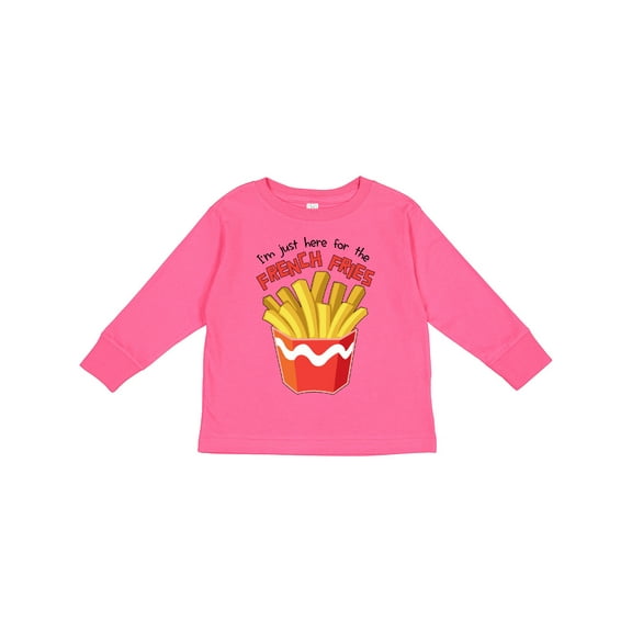 Inktastic I'm Just Here for the French Fries Boys or Girls Long Sleeve Toddler T-Shirt