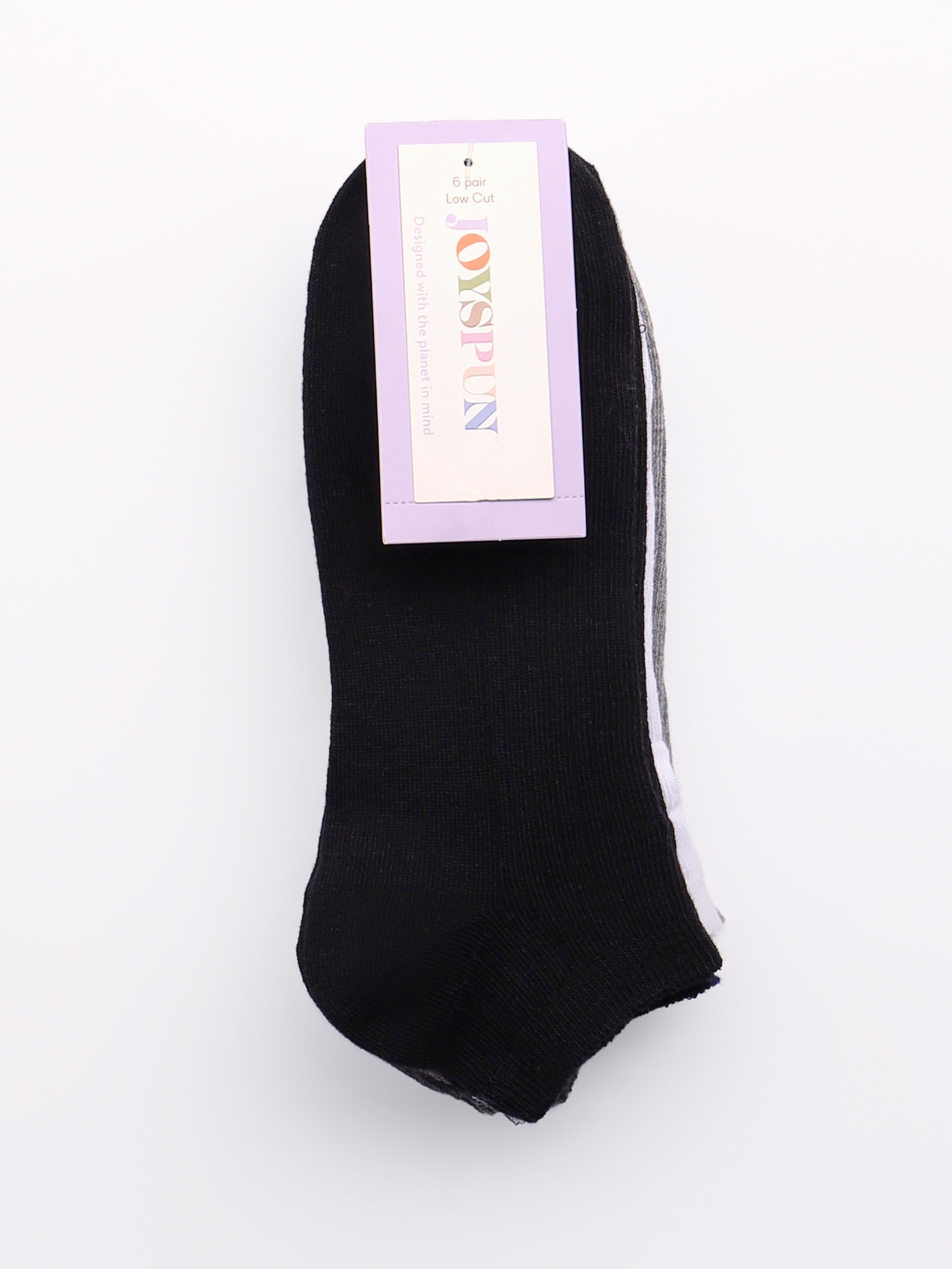 Joyspun Women’s No-Show Dress Socks, 6-Pack, Shoe Sizes 4-10
