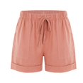 thumbnail image 5 of Laonim Women's Solid Color Cotton and Linen Pocket Tie High Waist Casual Shorts, 5 of 9