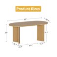thumbnail image 2 of MAYEERTY 67x33.5x30in Oval Dining Table with V-Shaped Legs, Natural Wood Color, 2 of 7