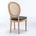 thumbnail image 5 of 2 Pieces Dining Chair Set, Modern Multi-Function Antique Painting Linen Fabric Chair Set of 2 with Rattan Back, Solid Wood Upholstered Kitchen Chair, Gray, 5 of 9