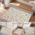 thumbnail image 5 of Entryway Rug 2'x3', Spring Floral Small Rug for Kitchen Bathroom Door Mat Indoor Entrance, Elegant Pastoral Flowers Dragonfly Rustic Non-Slip Area Rugs Floor Mats Carpet Front Door Rugs, 5 of 8