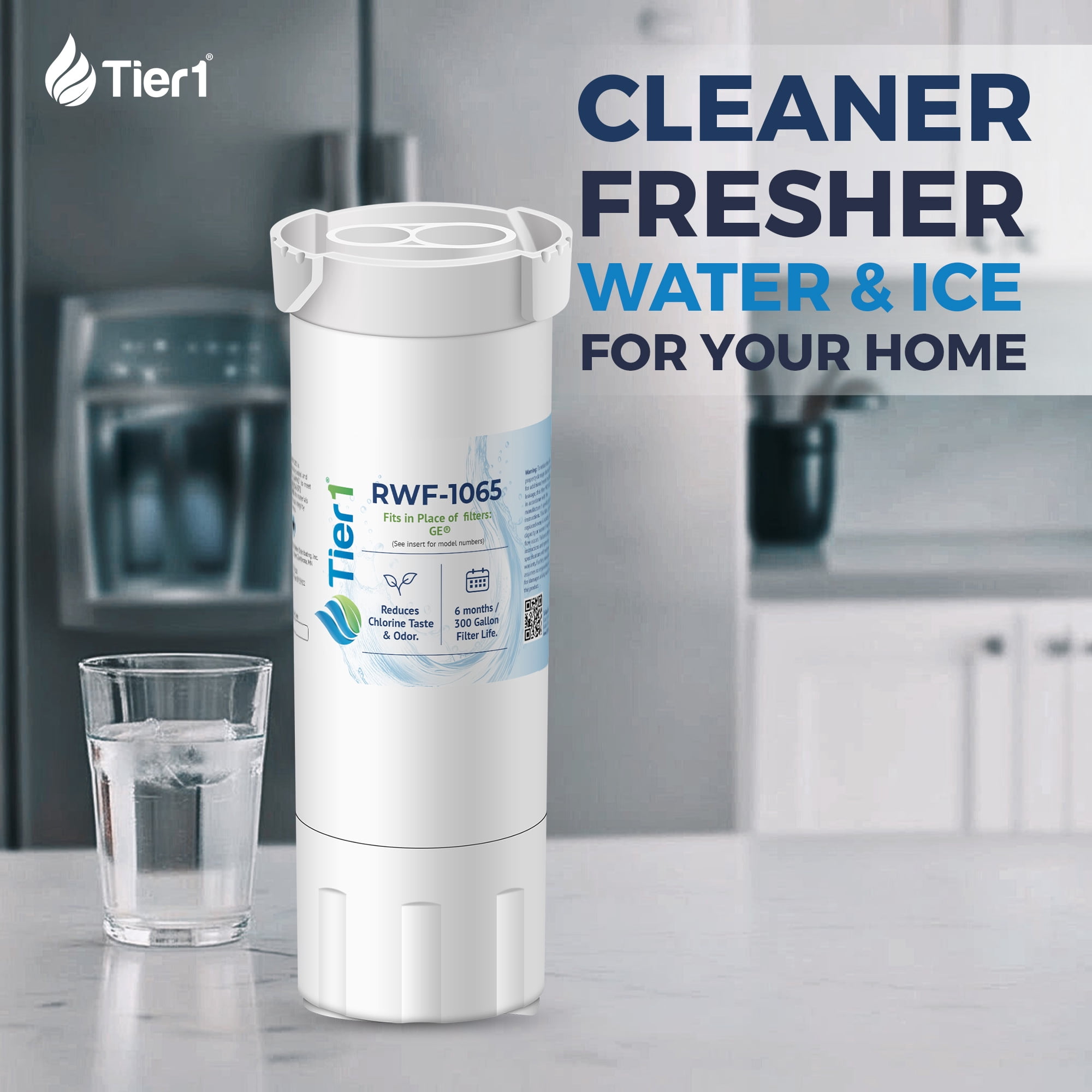 Tier1 XWF Refrigerator Water Filter 3-pk | Replacement for GE XWF, WR17X30702, GBE21, GDE21, GDE25, GFE24, GFE26, GNE21, Fridge Filter