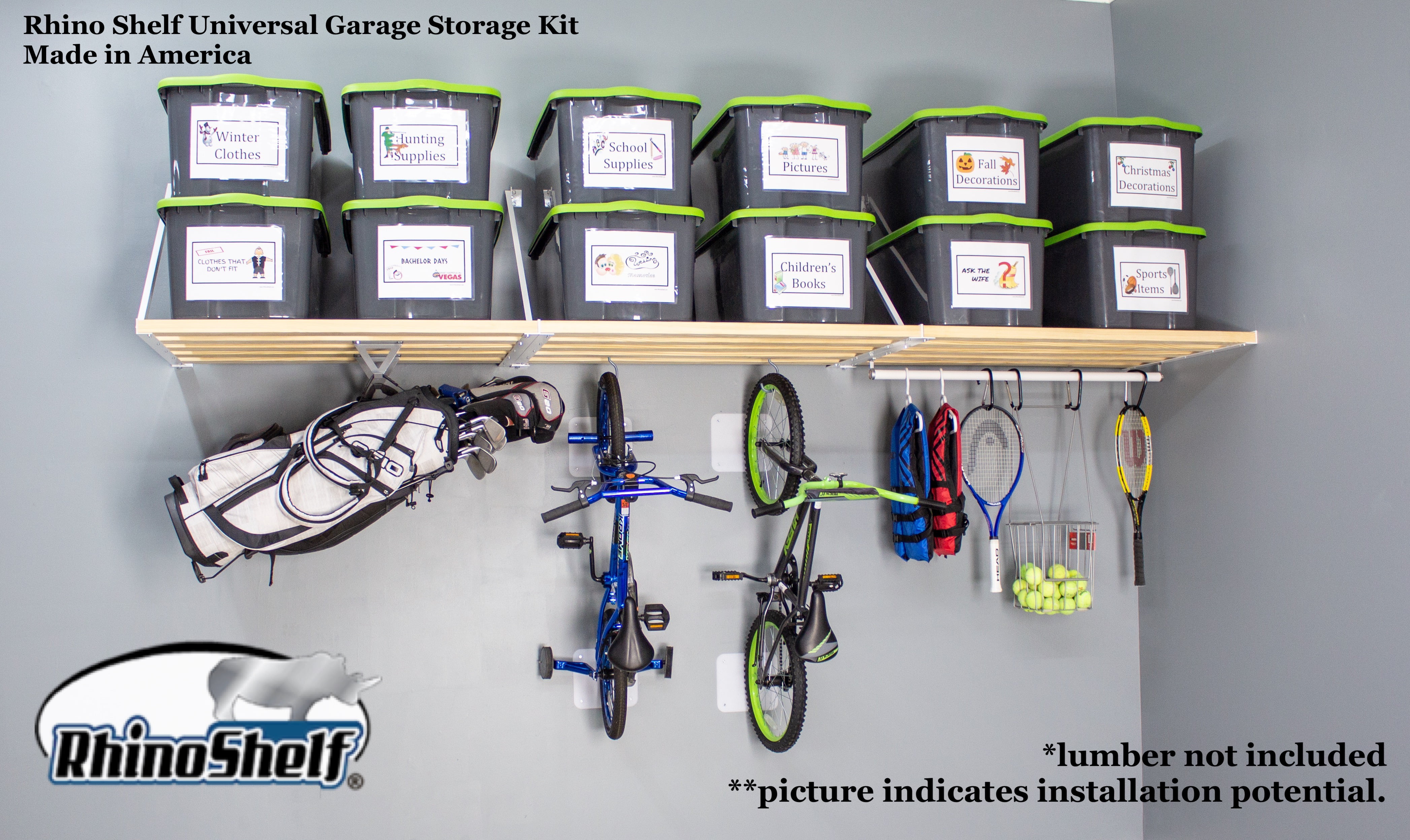 Rhino Shelf Universal Garage Storage Kit 12 feet