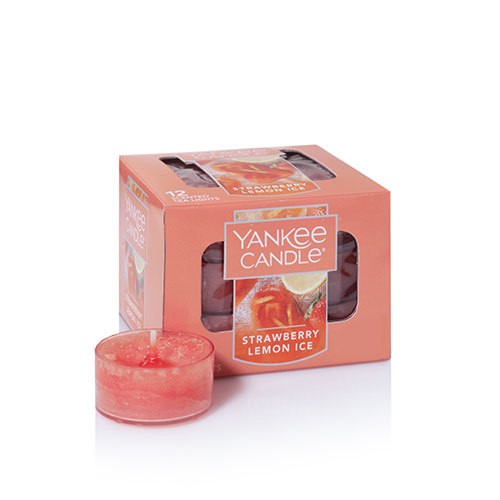 yankee candle strawberry lemon ice tea light candle, fruit scent