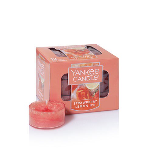 yankee candle strawberry lemon ice tea light candle, fruit scent
