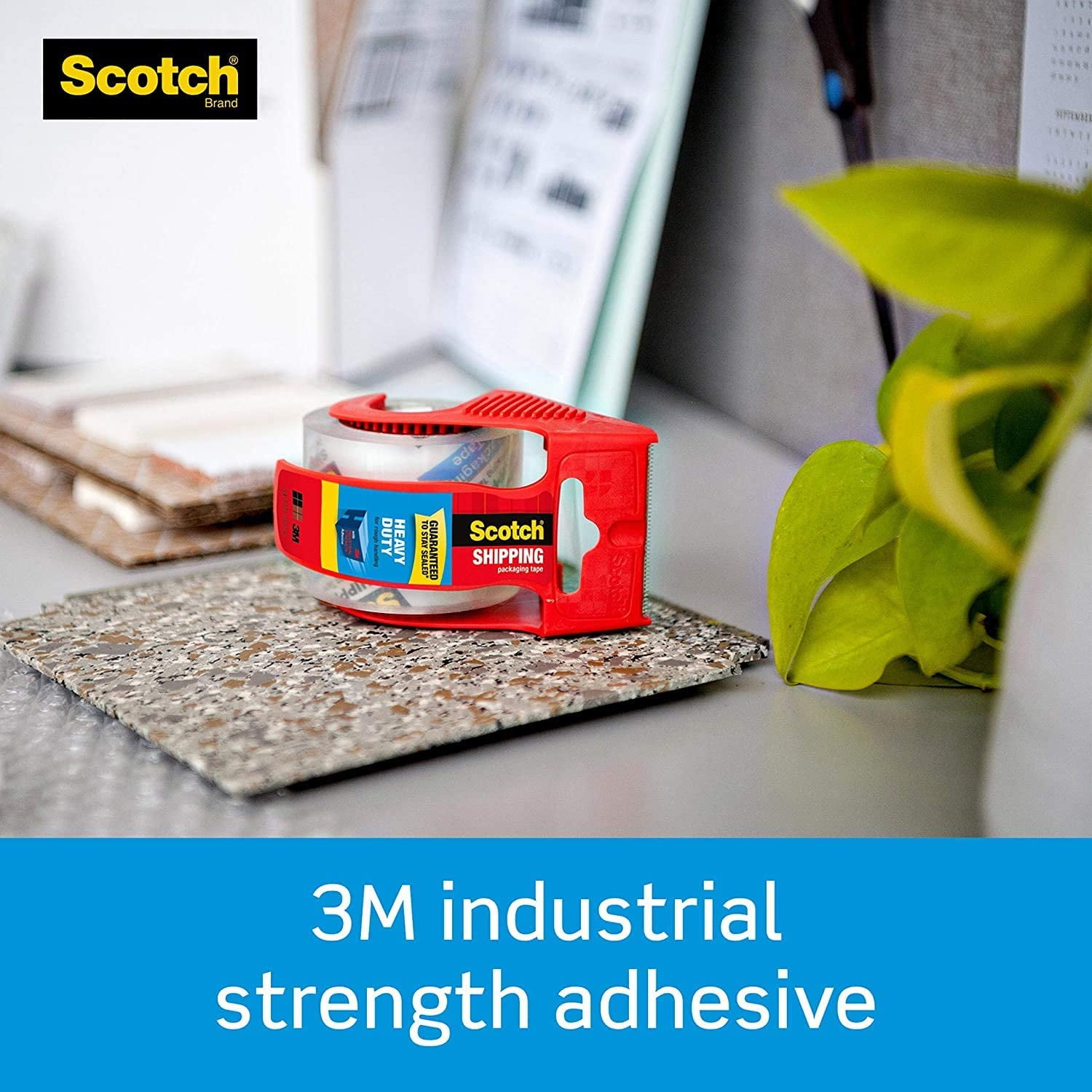 Scotch Tape Heavy Duty Shipping Packaging Tape, 1.88 Inches x 800 Inches, 1.5" Core, Clear, Great for Packing, Shipping & Moving, Rolls with Dispenser 142-6 2 Pack, 12 Rolls 548415484564864