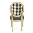 thumbnail image 5 of GDF Studio Newman French Country Fabric Dining Chairs, Set of 4, Black Checkerboard, Dark Gray, and Natural, 5 of 8