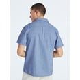 thumbnail image 3 of Free Assembly Men's Button Front Seersucker Shirt with Short Sleeves, Sizes S-3XL, 3 of 5
