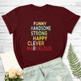 thumbnail image 2 of Camiseta del día del padre Camiseta de manga corta con estampado de letras de verano para hombre y mujer Regalo para el padre Pompotops  hfajkhk132174, 2 of 5