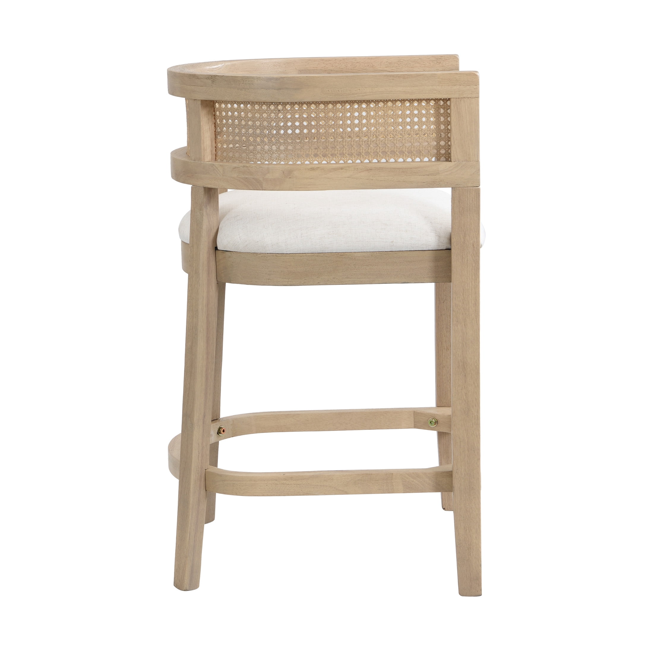 Christopher Knight Home 25.5" Upholstered Counter Stools, Wood Frame with Rattan Back, Light Ash, Set of 2