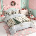 thumbnail image 2 of Erosebridal Winter Village 7-Piece Twin Bedding,Cozy Christmas Scene Bedding Comforter Set,Light Gray Reversible, 2 of 7