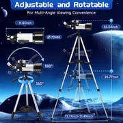 Doulami 70mm Aperture Telescope for Adults Astronomy Beginners, 400mm Portable Refractor Telescopes