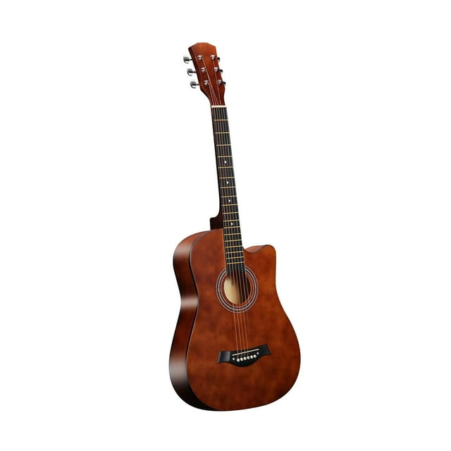 MERIGLARE Guitare en Bois 38 Pouces Accordeur Réglable Apprendre à Jouer Instrument de Musique pour Adultes Marron