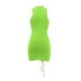 thumbnail image 4 of xiaxaixu Robe Aguichant pour Femmes + Col Licou Couleur Unie Ajourée une-Pièce, 4 of 9