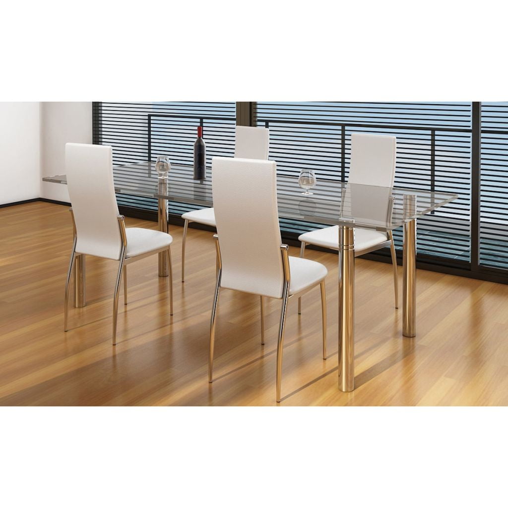Kepooman 4pcs High Back Dining Chairs for Kitchen, White Kepooman 4pcs High Back Dining Chairs for Kitchen, White