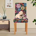 thumbnail image 4 of Yayeee 4 Pack Dining Chair Covers Stretch Parson Chairs Slipcovers Seat Protector, Vibrant Flowers Pattern, 4 of 6