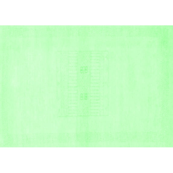 Ahgly Company Indoor Rectangle Solid Emerald Green Modern Area Rugs, 4' x 6'