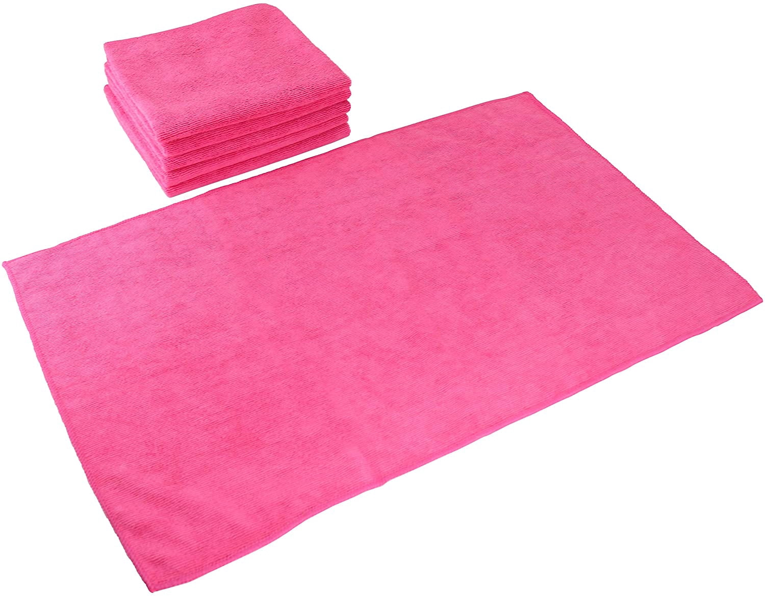 Arkwright Microfiber Gym Towels - Soft Quick Dry Hand Towel - 16 x 27 in. - (12 Pack) Hot Pink