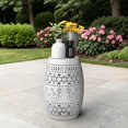 thumbnail image 2 of GZXS Outdoor Metal Side Table, Round Patio End Table, 9.4" Small Accent Table for Patio, Deck, Porch, White, 2 of 10