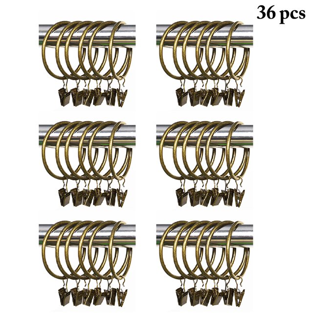 Coofit 36PCS Curtain Clip Ring Vintage Metal Curtain Ring Drapery Ring