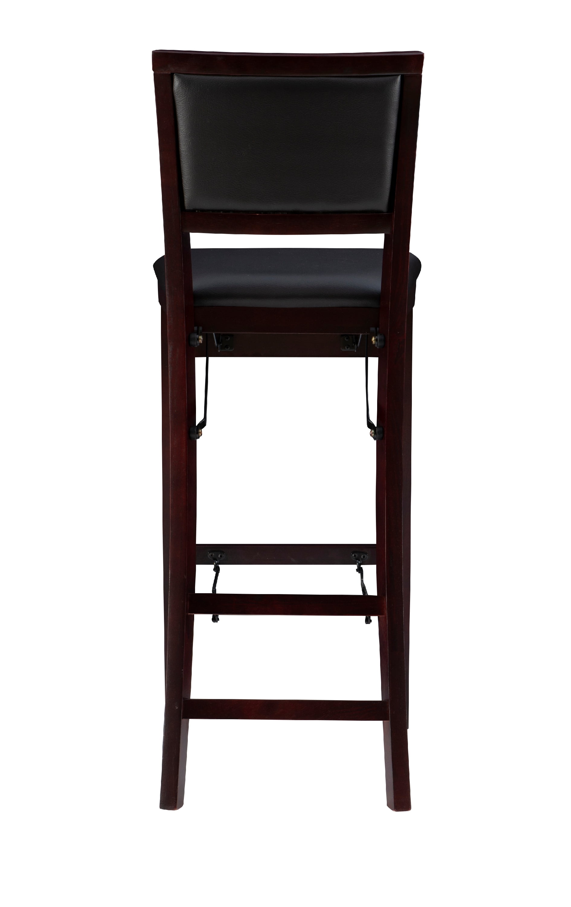Linon Kristle 30" Folding Mid Back Bar Stool, Merlot/Dark Brown Faux Leather