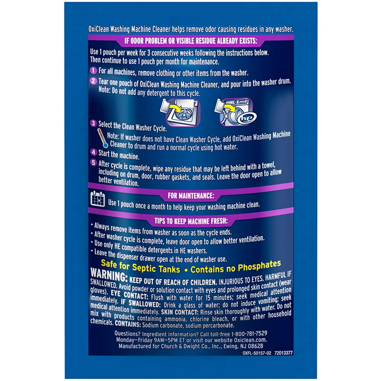 Oxi Clean Washing Machine Cleaner, with Odor Blasters - 4 pouches, 11.28 oz