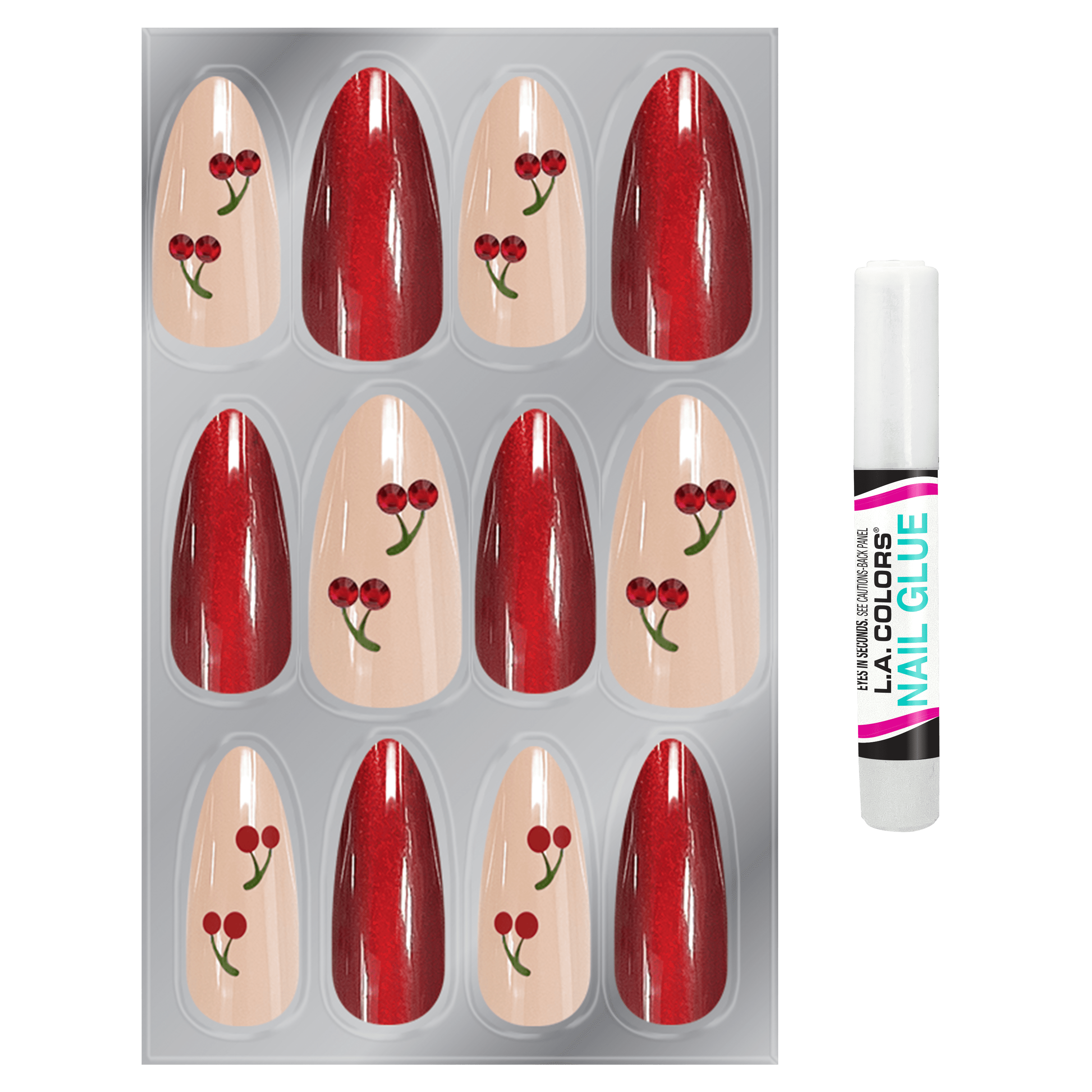 L.A. COLORS Deluxe Nail Tip, Cherry Charm, 26 Piece - Walmart.com