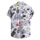 thumbnail image 2 of Camisas Hombre Vestir Camisa de manga corta hawaiana holgada deportiva casual de moda para hombre (Yellow, XL), 2 of 7