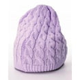thumbnail image 2 of Warm Chunky Soft Stretch Winter Slouchy Cable Knit Beanie Hats, Pink, 2 of 2