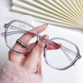thumbnail image 2 of Mialoley Women Anti-Blue Glasses, Polygonal Transparent Frame Glasses, 2 of 7