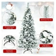 6FT Artificial Christmas Tree Snow Flocked, New PVC & PE Pencil Tree w