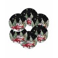 thumbnail image 7 of 15 Inch Round Placemats Set of 6, Christmas Truck Non Slip Heat Insulation PP Table Mats, Winter Snowflakes Xmas Tree Deer Black Washable Place Mats for Kitchen Dining Party Table Decor, 7 of 7