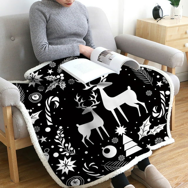 Manta navideña para adultos y bebés, cárdigan cálido, capa, manta portátil, manta de felpa suave, funda envolvente Wmkox8yii HFSH6702