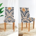 thumbnail image 3 of Yayeee 2 Pack Dining Chair Covers Stretch Parson Chairs Slipcovers Seat Protector, Orange Art Pattern, 3 of 6