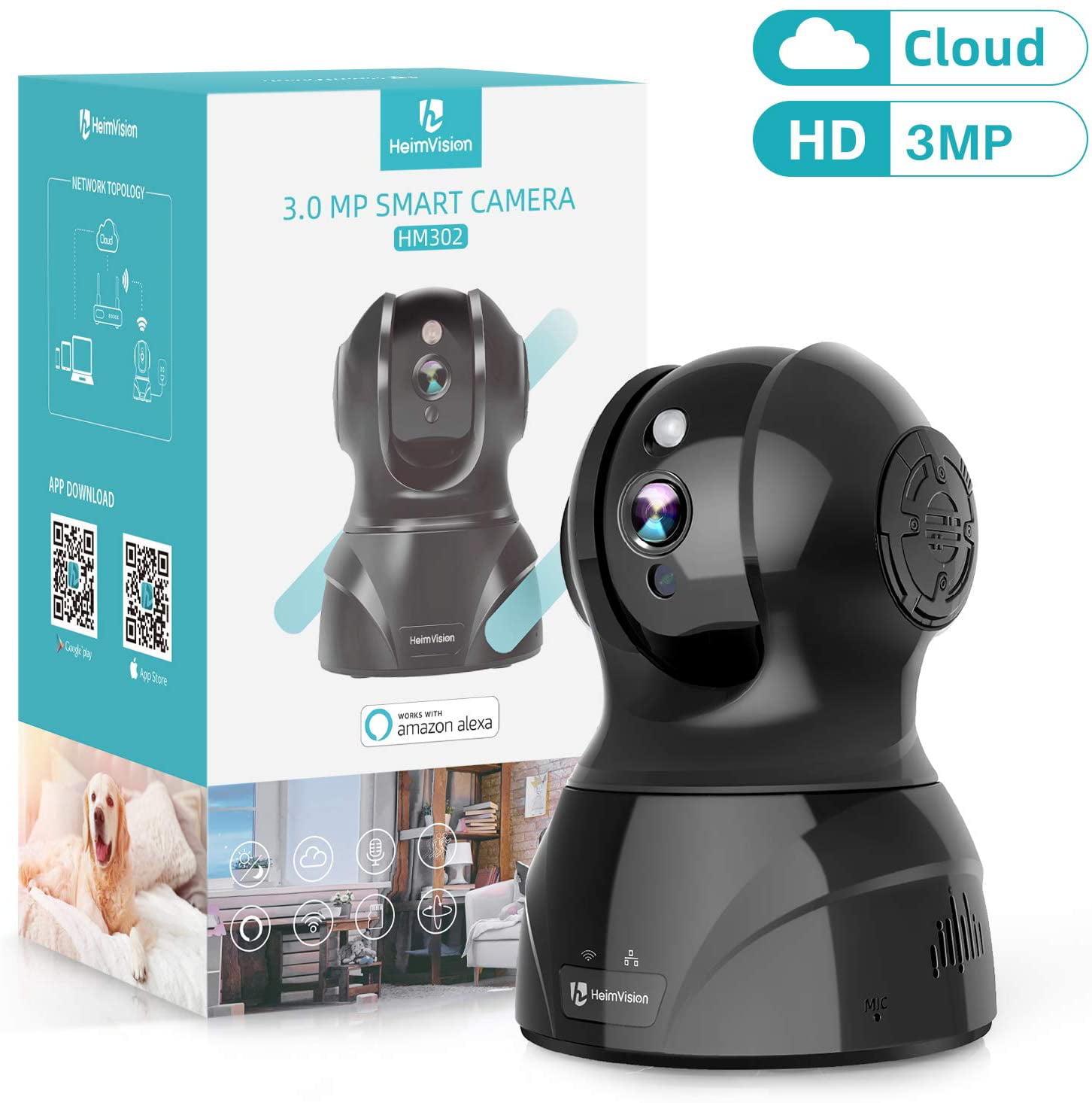 Globe Electric Wi-Fi Smart Indoor Security Camera, No Hub Required 