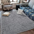 thumbnail image 3 of Softlife Stylish Soft Shaggy Velvet Carpet for Living Room/Bedroom, Fluffy Area Rugs, 4' x 5.9' , Gray, 3 of 8