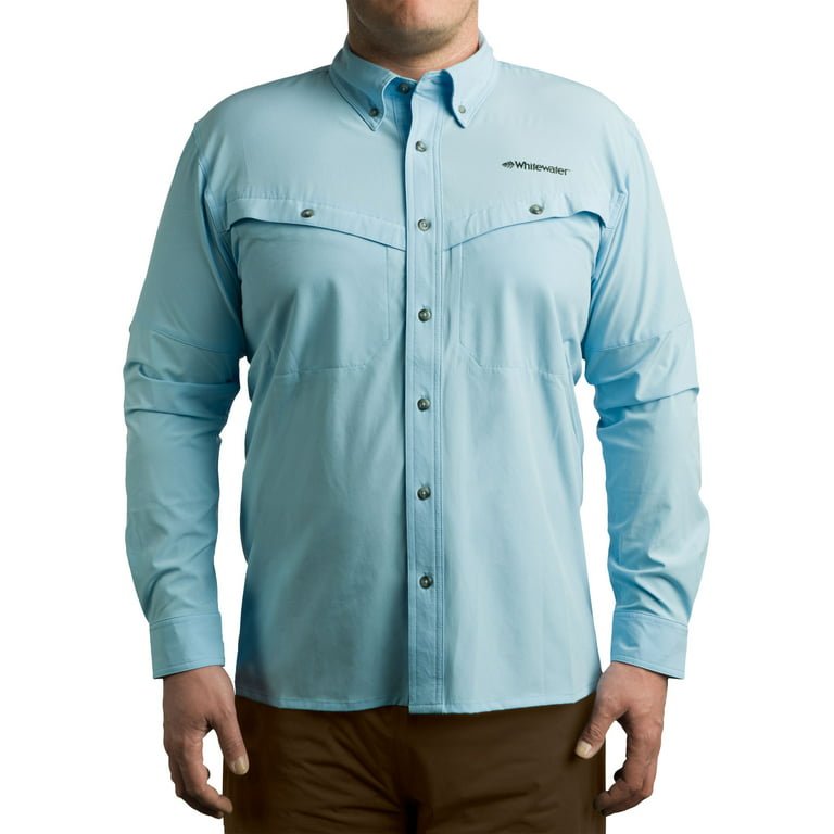 Whitewater Men's Rapids Long Sleeve Fishing Shirt, 3XL, Blue Bell
